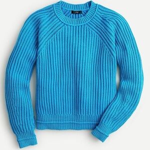 J. Crew Garment Washed Vibrant Blue Crewneck Sweater Size XS